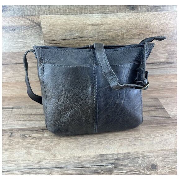 Duluth Trading Co. Women's Distressed Leather Shoulder Bag Purse Olive G… - Picture 1 of 7